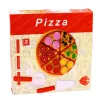 LEAN TOYS Set de pizza de madera para cortar con rueda de velcro y tabla de cortar