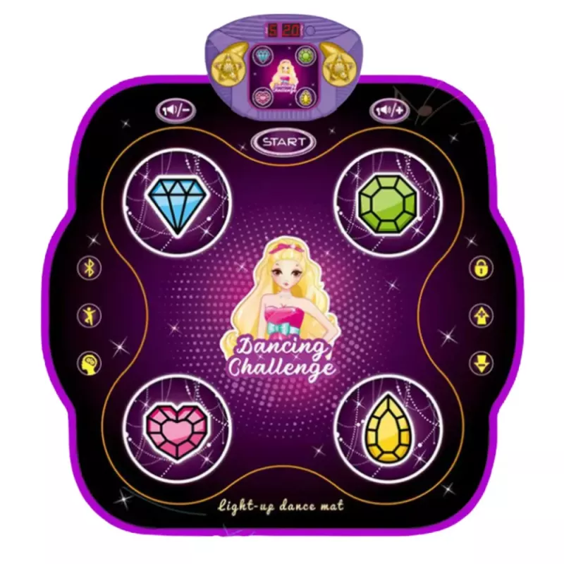 LEAN TOYS Alfombra de baile musical interactiva para niños con Bluetooth 9 niveles de juego