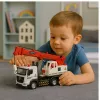 LEAN TOYS Camión con grúa, cabina de metal, pluma ajustable, sistema de luz y sonido
