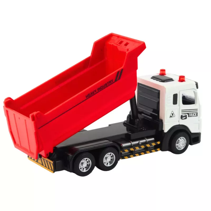 LEAN TOYS Camión volquete con cabina de metal, caja móvil, luces y sonidos