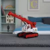 LEAN TOYS Grúa sobre orugas con cabina giratoria, luz, sonido, gancho de metal - vehículo de obra RC a escala 1:14