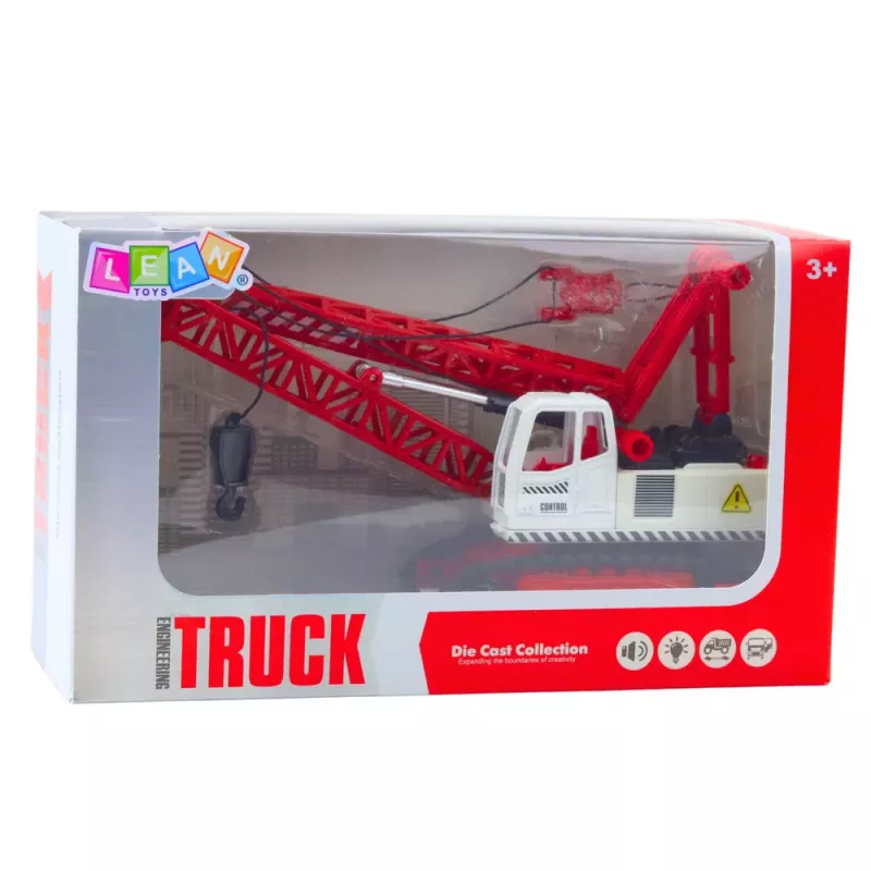 LEAN TOYS Grúa sobre orugas celosía ajuste de luz sonidos metal 1:14 vehículo de obra RC
