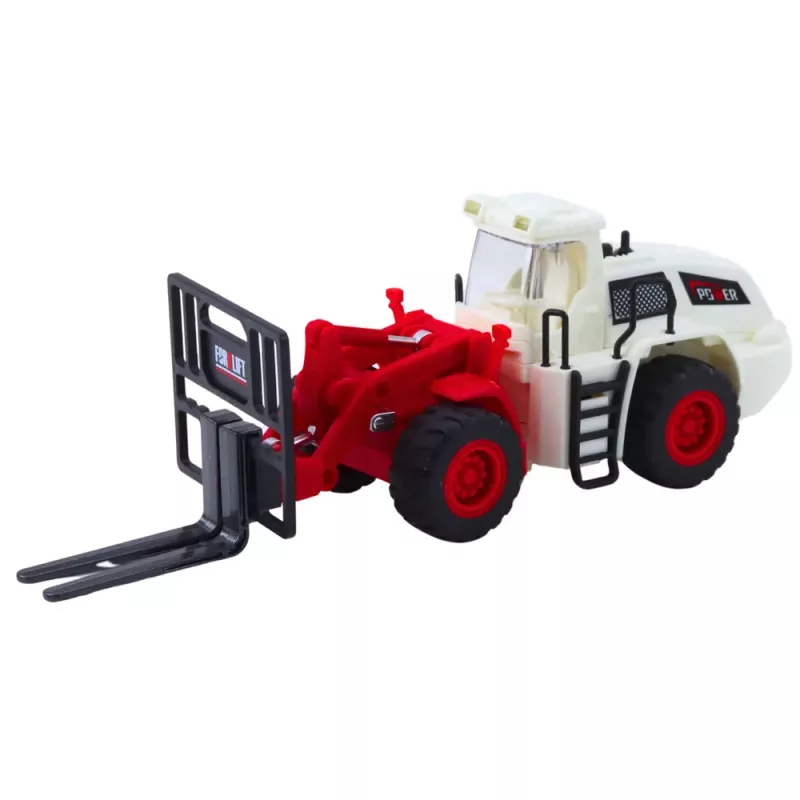 LEAN TOYS Carretilla elevadora con horquillas de metal, luces y sonidos ajustables