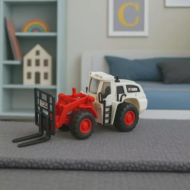 LEAN TOYS Carretilla elevadora con horquillas de metal, luces y sonidos ajustables