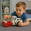 LEAN TOYS Rodillo compactador de obra rodillo giratorio de metal luces sonidos