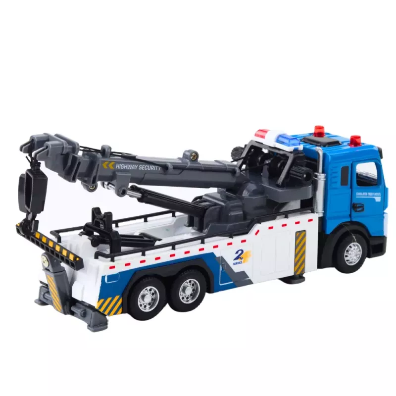 LEAN TOYS Camión grúa vehículo de remolque cabina de metal luces sonidos