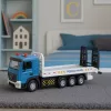 LEAN TOYS Camión de transporte grúa con plataforma móvil, luces y sonidos