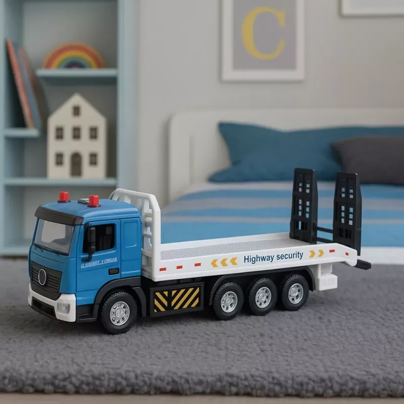 LEAN TOYS Camión de transporte grúa con plataforma móvil, luces y sonidos