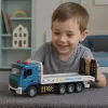 LEAN TOYS Camión de transporte grúa con plataforma móvil, luces y sonidos