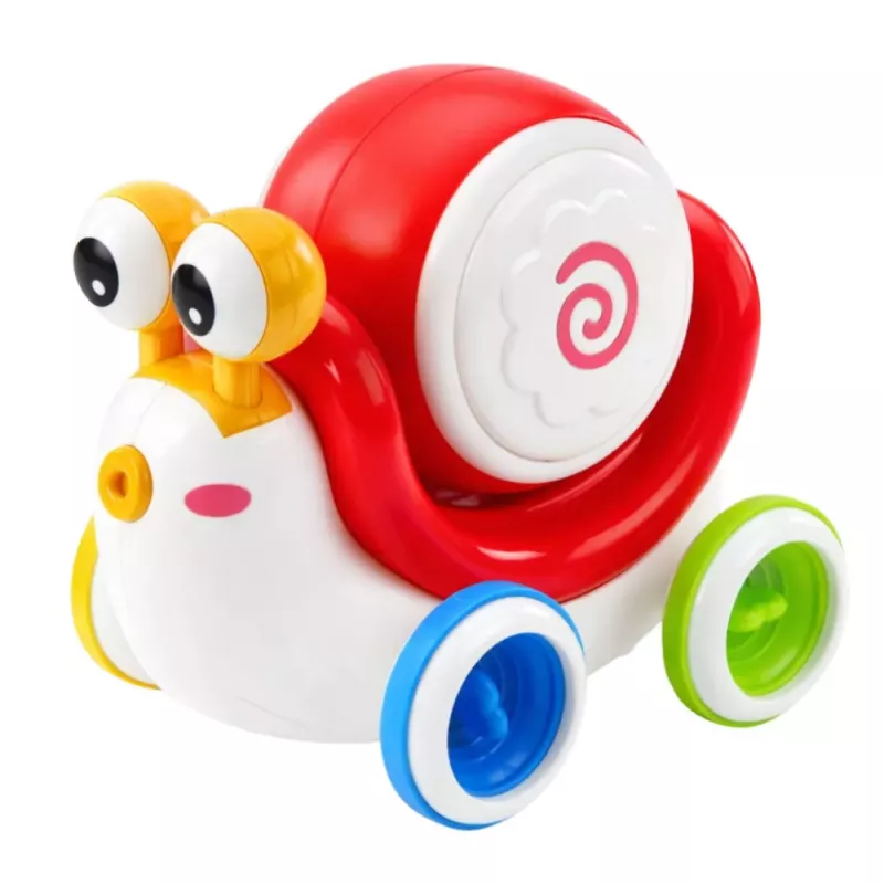 LEAN TOYS Tambor de caracol interactivo para montar, musical educativo, rojo