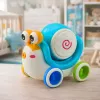 LEAN TOYS Tambor de caracol interactivo para montar, musical, educativo, azul