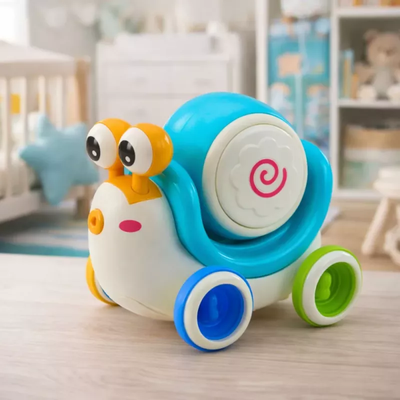 LEAN TOYS Tambor de caracol interactivo para montar, musical, educativo, azul