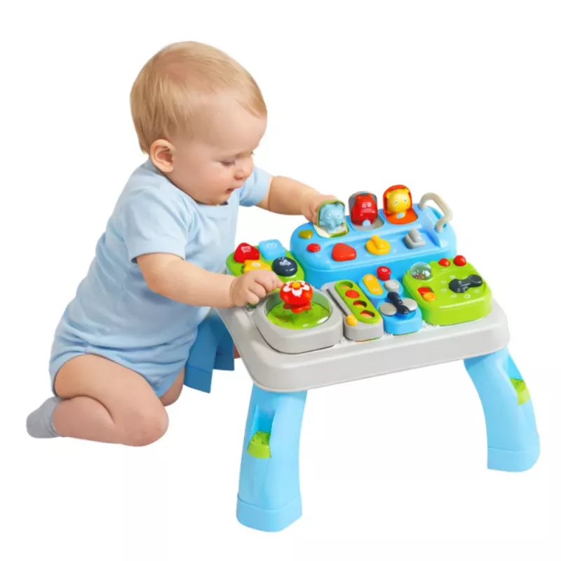 LEAN TOYS Mesa de aprendizaje interactiva para niños pequeños con módulos de sonido