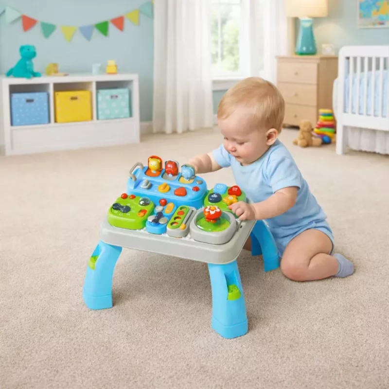 LEAN TOYS Mesa de aprendizaje interactiva para niños pequeños con módulos de sonido