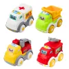 LEAN TOYS Set coches de ciudad para niños pequeños, propulsión, elementos móviles, luces, sonidos