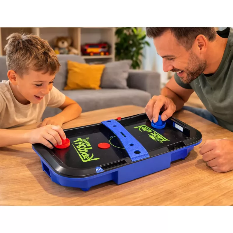 LEAN TOYS Mesa de air hockey juego de habilidad para niños discos 43x26 cm