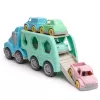 LEAN TOYS Camión grúa de rescate juguete educativo clasificador con coches bloques pastel plástico BIO