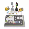 LEAN TOYS Set semáforos, radar, alfombra, vehículos de obra, luz y sonido