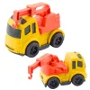 LEAN TOYS Set vehículos de obra: coches, hormigonera, camión con gancho, BIOPlastic