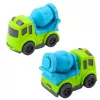 LEAN TOYS Set vehículos de obra: coches, hormigonera, camión con gancho, BIOPlastic