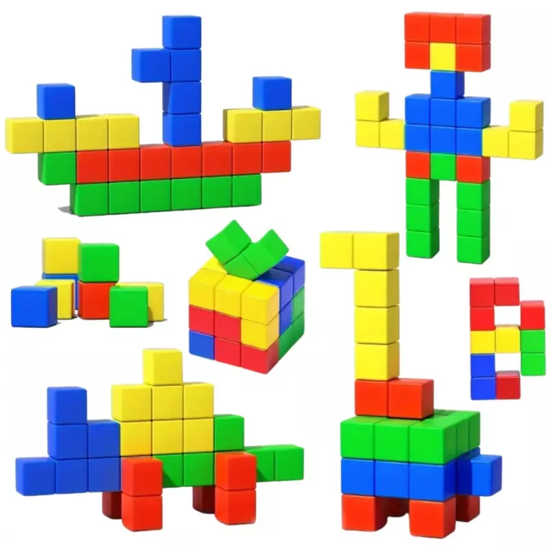 LEAN TOYS Set bloques magnéticos para niños puzzle multicolor 32 uds.