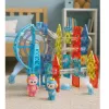 LEAN TOYS Bloques magnéticos espaciales pista de bolas personas luminosas 120 uds.