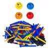 LEAN TOYS Bloques tablero arcoíris pista de bolas tobogán juego de atrapar bolas 477 uds.