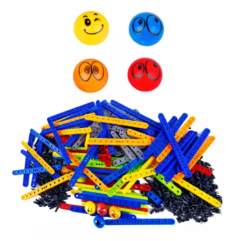 LEAN TOYS Bloques tablero arcoíris pista de bolas tobogán juego de atrapar bolas 477 uds.