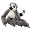 LEAN TOYS Peluche lémur mascota con velcro para colgar gris 35cm