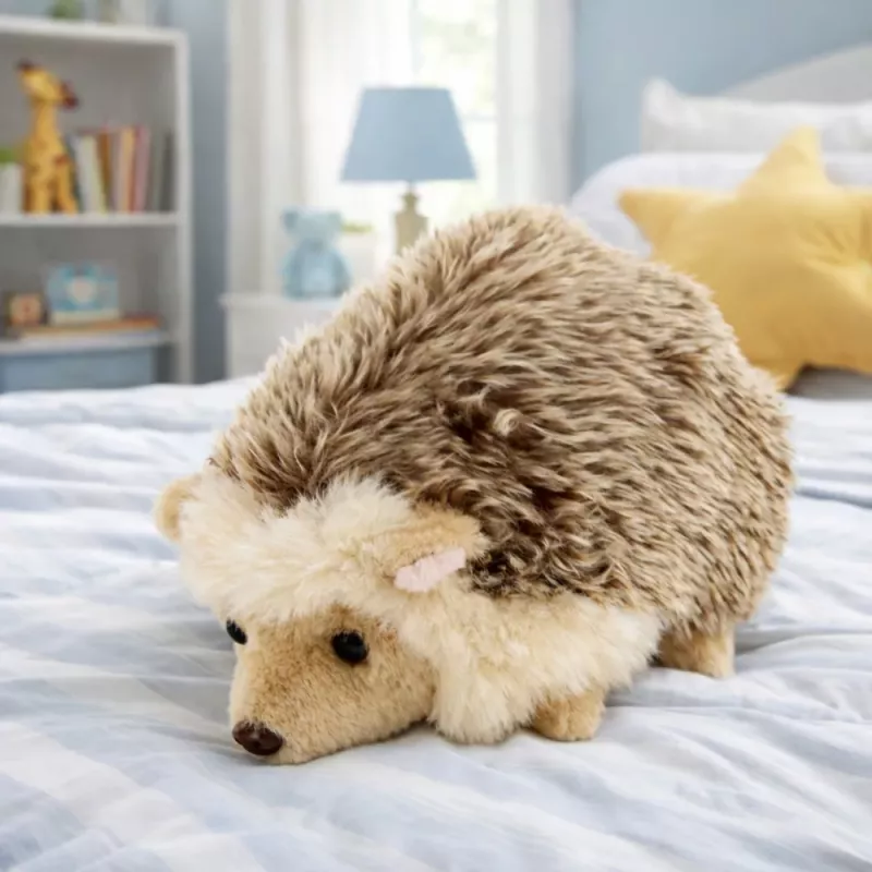 LEAN TOYS Peluche suave y tierno erizo marrón 16cm