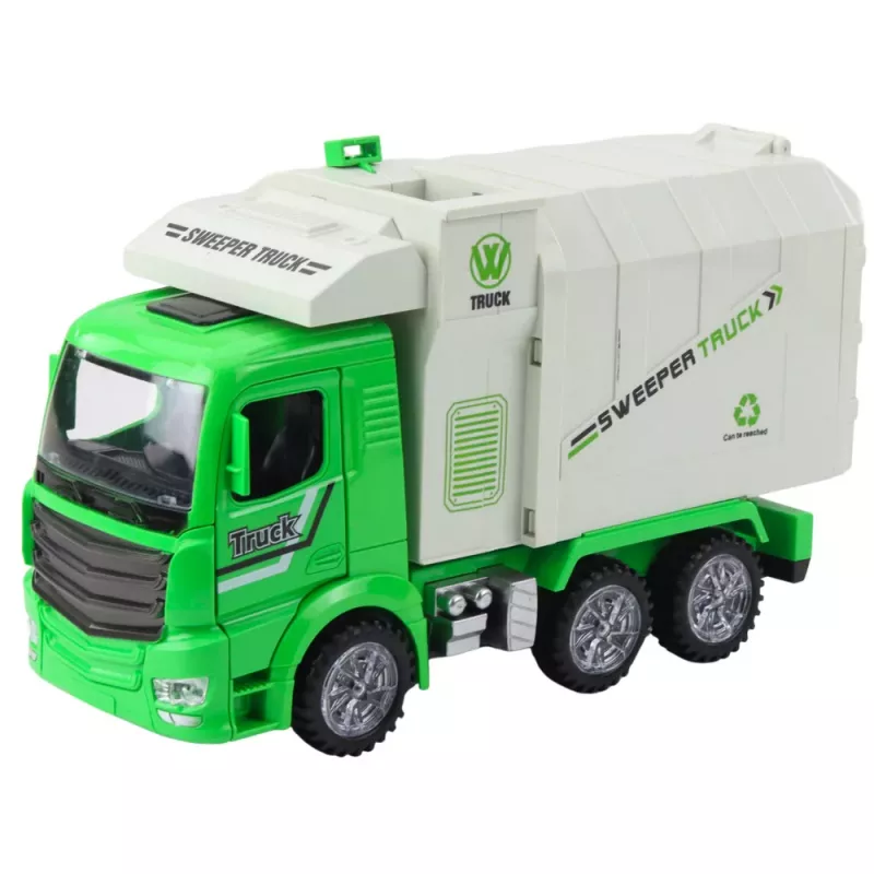 LEAN TOYS Camión de basura City luces sonidos verde