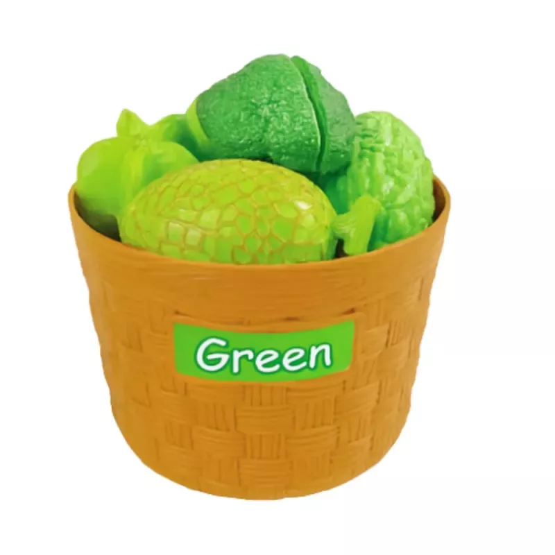 LEAN TOYS Set clasificador de frutas y verduras para cortar, 34 piezas