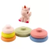 LEAN TOYS Pirámide sensorial suave unicornio goma ECO multicolor
