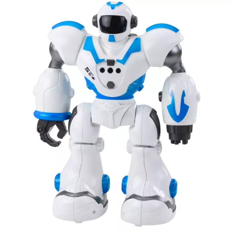 LEAN TOYS Robot RC interactivo con control remoto 16 funciones luces sonidos azul