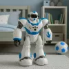 LEAN TOYS Robot RC interactivo con control remoto 16 funciones luces sonidos azul