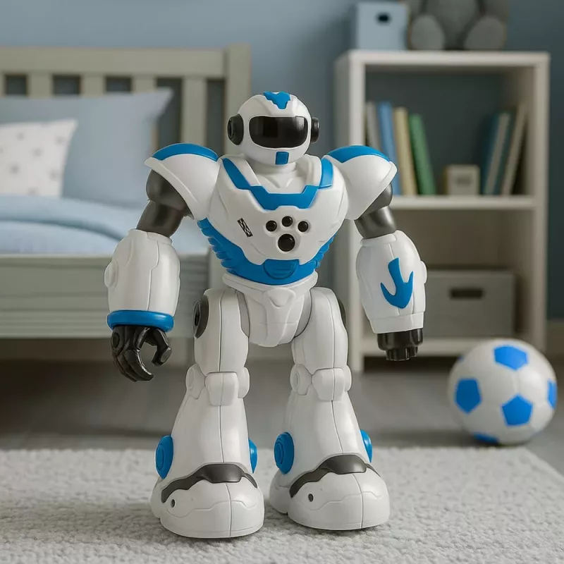 LEAN TOYS Robot RC interactivo con control remoto 16 funciones luces sonidos azul