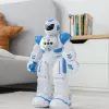LEAN TOYS Robot educativo con mando a distancia RC habla baila luces sonidos azul