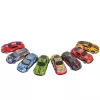 LEAN TOYS Parking con coches, pista de carreras de 4 plantas, 8 vehículos de metal, pegatinas