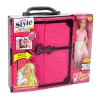 LEAN TOYS Set armario rosa para muñecas, vestidos, zapatos, accesorios