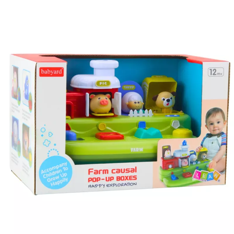 LEAN TOYS Juguete educativo interactivo para niños pequeños - Animales de granja pop-up