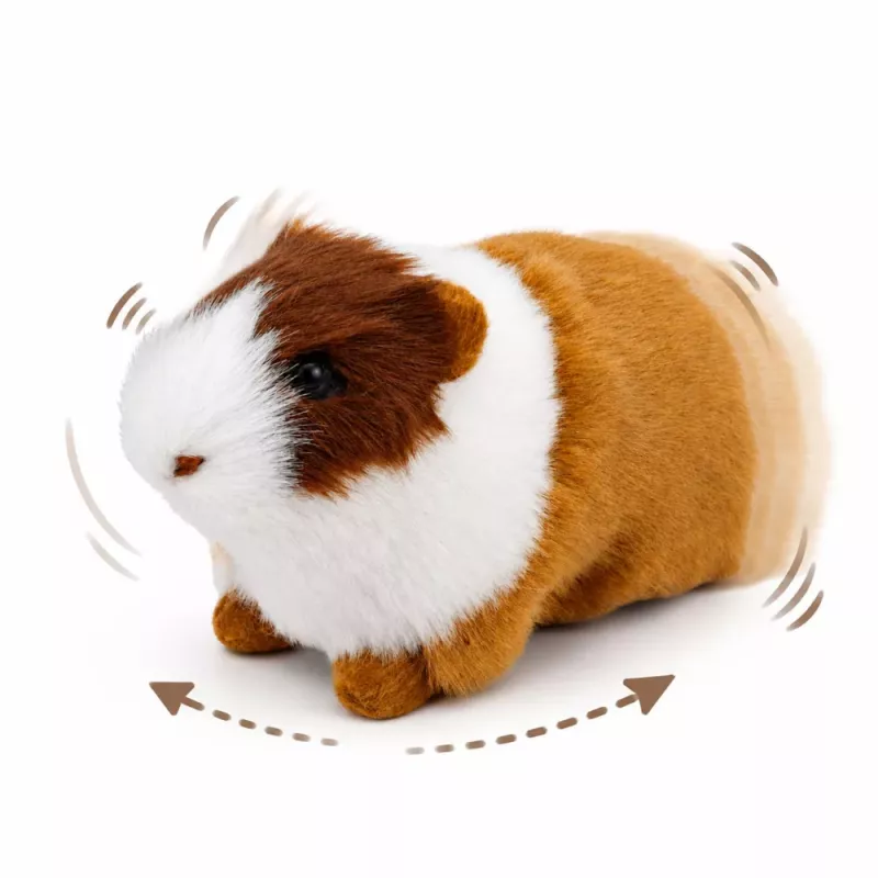 LEAN TOYS Cobaya peluche realista con pelo suave marrón 12 cm