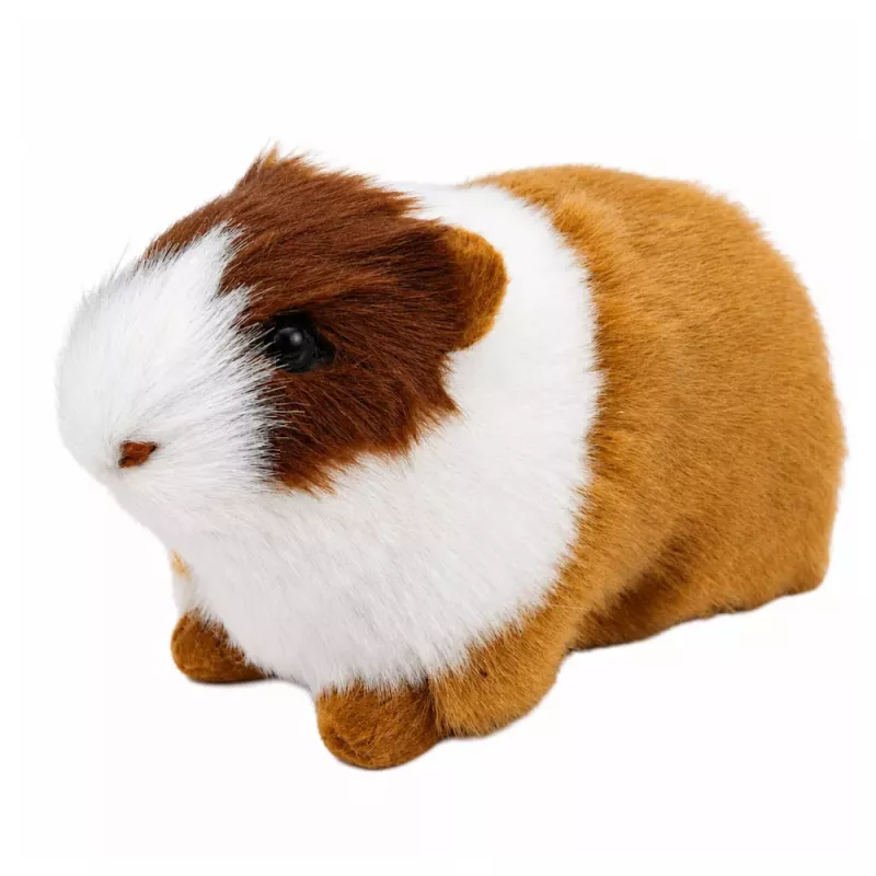 LEAN TOYS Cobaya peluche realista con pelo suave marrón 12 cm