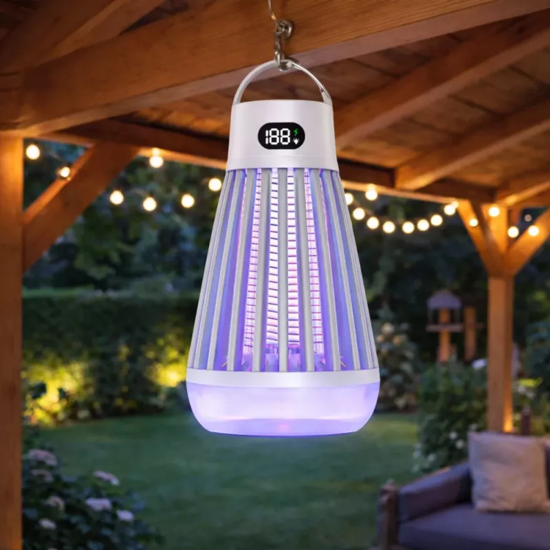 LEAN Lámpara eléctrica matamoscas UV luz blanca 20W 80m²