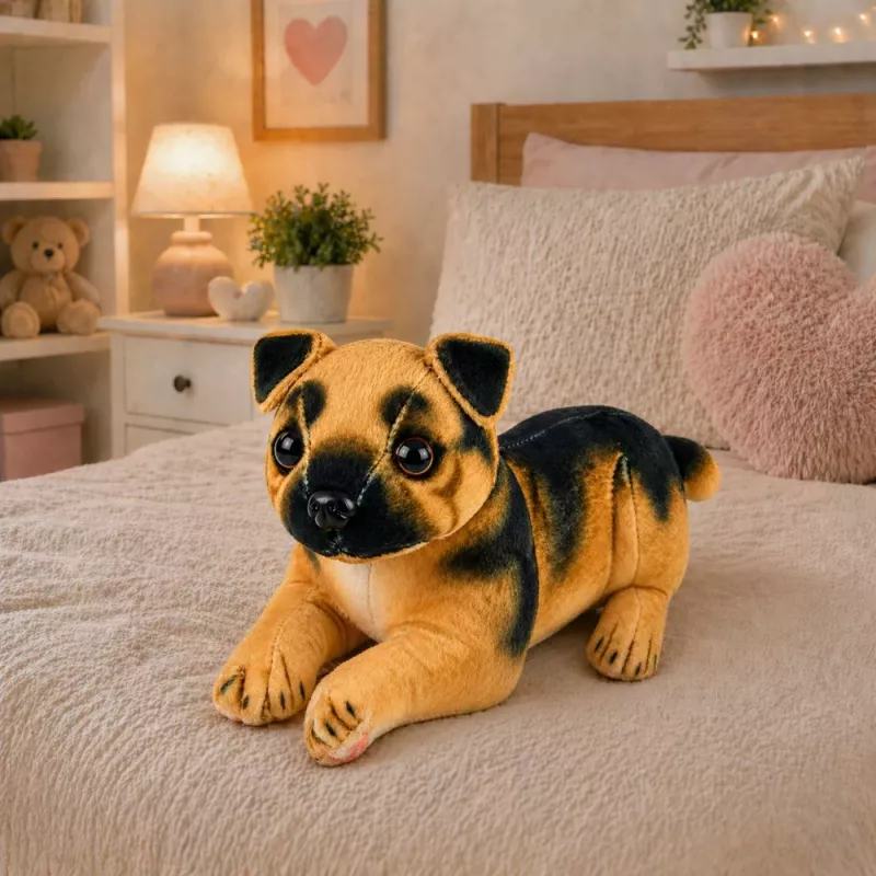 LEAN TOYS Peluche perro pastor alemán mascota 25 cm