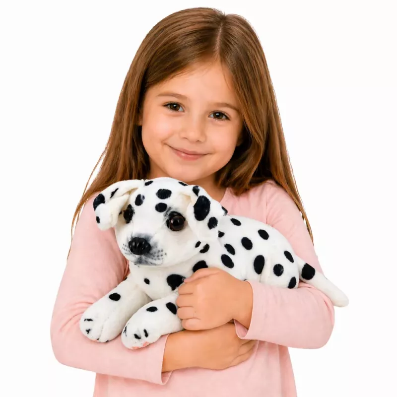 LEAN TOYS Peluche perro dálmata mascota perro suave 25 cm
