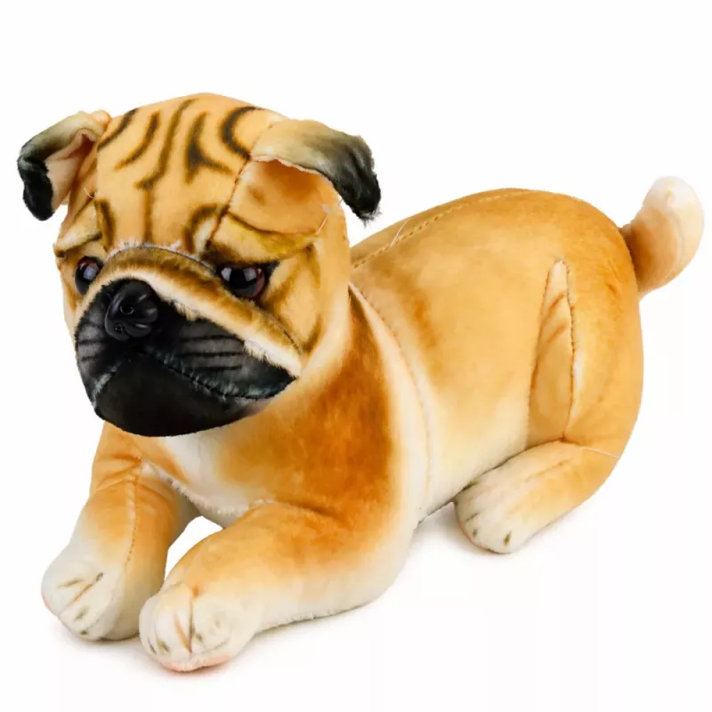 LEAN TOYS Peluche perro carlino mascota perro suave 25 cm