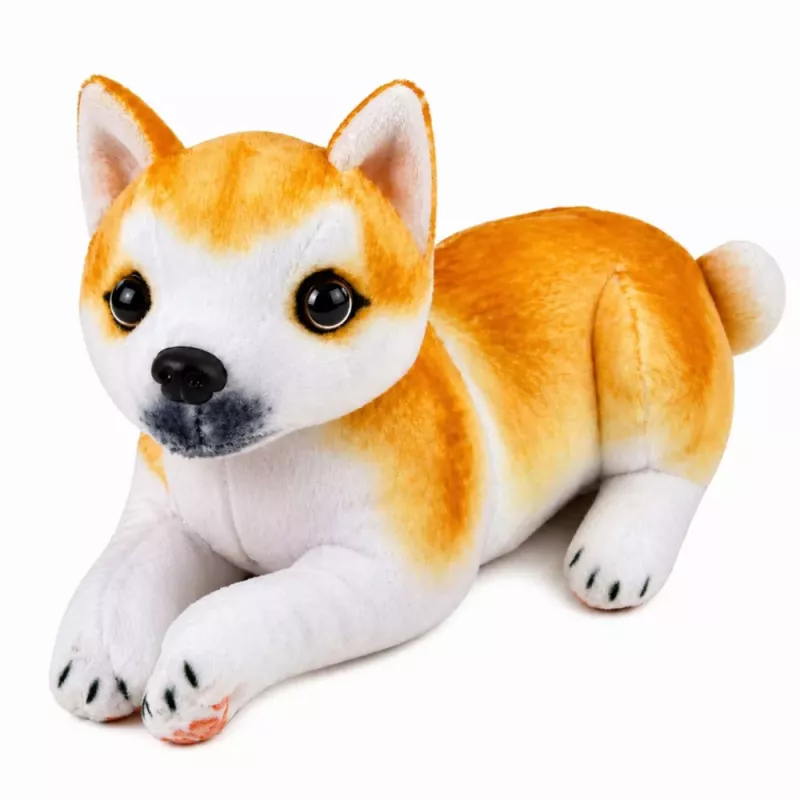 LEAN TOYS Peluche perro shiba inu mascota peluche perro suave 25 cm