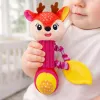 LEAN TOYS Sonajero peluche ciervo con mordedor y sonajero para bebés