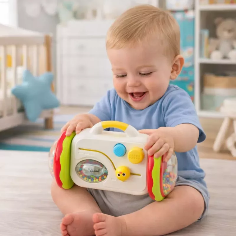 LEAN TOYS Espejo de escape juguete educativo interactivo para niños pequeños sonajero