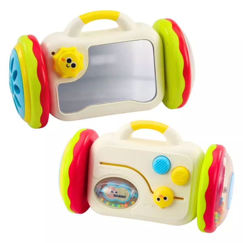 LEAN TOYS Espejo de escape juguete educativo interactivo para niños pequeños sonajero